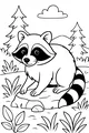 Free Raccoon Coloring Page - Forest Explorer Resting on a Rock (Printable PDF)