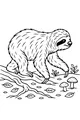 Free Sloth Coloring Page - Walking On a Forest Log (Printable PDF)