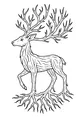 Free Deer Coloring Page - Enchanted Forest Stag With Branch Antlers (Printable PDF)