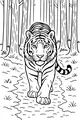 Free Tiger Coloring Page - Stripe King on Forest Path (Printable PDF)
