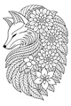 Free Fox Coloring Page - Floral Woodland Pattern (Printable PDF)