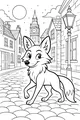 Free Fox Coloring Page - Cartoon Strolls Past Big Ben (Printable PDF)