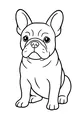 Free French Bulldog Coloring Page - Cute Sitting Puppy With Big Ears (Printable PDF)