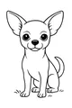 Free Chihuahua Coloring Page - Cute Puppy Sitting in Grass (Printable PDF)