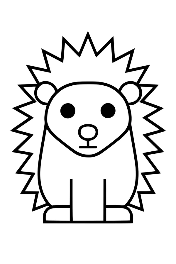Free Hedgehog Coloring Page - Cute Spiky Cartoon Friend (Printable PDF)