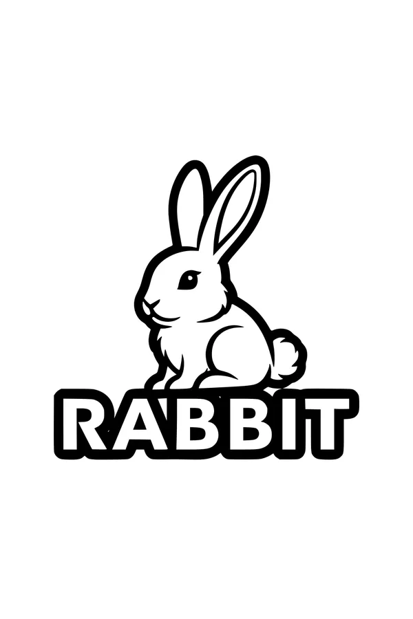 Free Rabbit Coloring Page - Cute Bunny With Big Ears (Printable PDF)