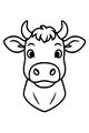 Free Cow Coloring Page - Friendly Cartoon Cow Face (Printable PDF)