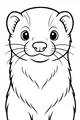 Free Ferret Coloring Page - Cute Front-Facing Portrait (Printable PDF)