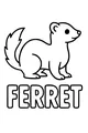 Free Ferret Coloring Page - Cute Cartoon With Bubble Letters (Printable PDF)