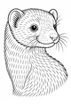 Free Ferret Coloring Page - Upright Furry Portrait (Printable PDF)