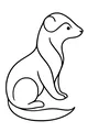 Free Ferret Coloring Page - Simple Sitting Pet Outline (Printable PDF)