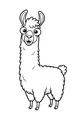Free Llama Coloring Page - Fluffy Cartoon With Big Silly Eyes (Printable PDF)