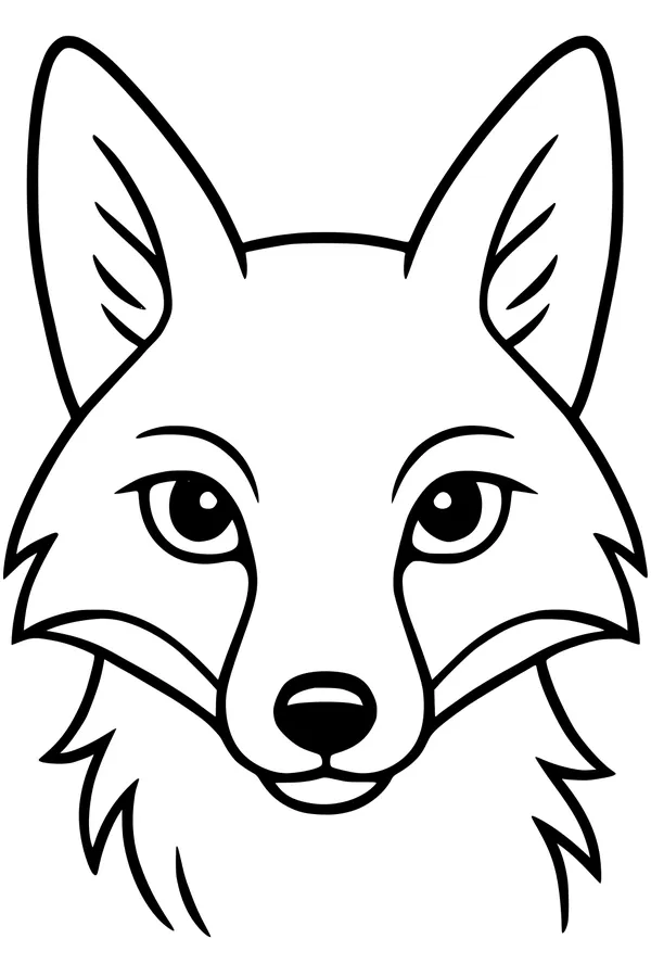 Free Fox Coloring Page - Cute Fox Head Portrait (Printable PDF)