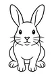 Free Rabbit Coloring Page - Cute Bunny Sitting Portrait (Printable PDF)