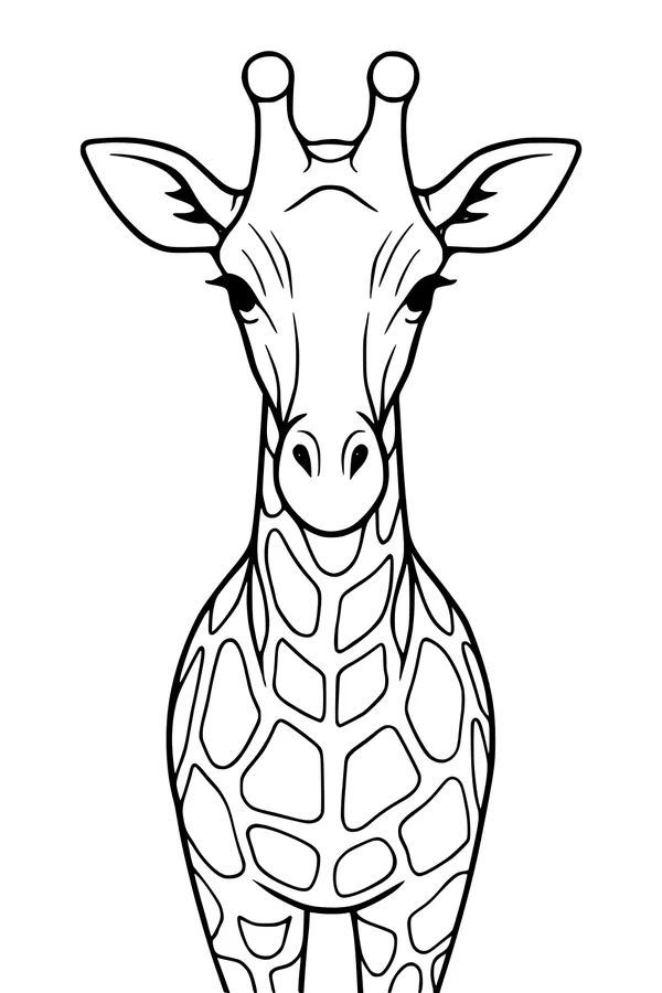 Free Giraffe Coloring Page - Gentle Long-Necked Friend (Printable PDF)