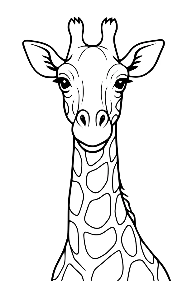 Free Giraffe Coloring Page - Gentle Long-Necked Friend (Printable PDF)