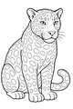 Free Jaguar Coloring Page - Sitting Big Cat With Bright Spots (Printable PDF)