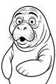 Free Manatee Coloring Page - Surprised Cartoon Sea Cow (Printable PDF)