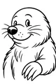 Free Mole Coloring Page - Cute Cartoon Mole With Raised Paw (Printable PDF)