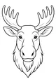 Free Moose Coloring Page - Gentle Moose Head With Big Antlers (Printable PDF)