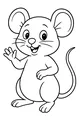 Free Mouse Coloring Page - Friendly Cartoon Mouse Waving (Printable PDF)