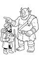 Free Ogre Coloring Page - Friendly Guide Helping Traveler (Printable PDF)
