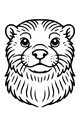 Free Otter Coloring Page - Cute Fuzzy Face With Big Eyes (Printable PDF)