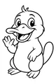Free Platypus Coloring Page - Friendly Cartoon Platypus Waving (Printable PDF)