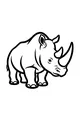 Free Rhinoceros Coloring Page - Cute Cartoon Safari Rhino (Printable PDF)