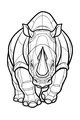 Free Rhinoceros Coloring Page - Rhino Walking on the Savannah (Printable PDF)