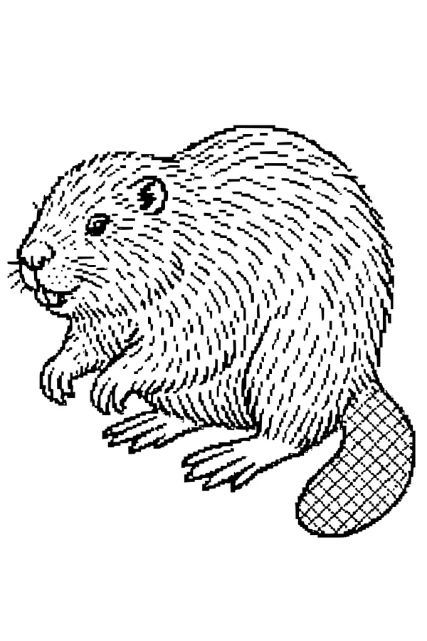 Free Beaver Coloring Page - Fluffy Riverbank Friend (Printable PDF)