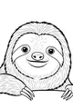 Free Sloth Coloring Page - Smiling Sloth on Jungle Branch (Printable PDF)