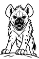 Free Hyena Coloring Page - Spotted Cartoon Hyena on a Rock (Printable PDF)