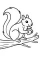 Free Squirrel Coloring Page - Cute Bushy-Tailed Squirrel With Acorn (Printable PDF)