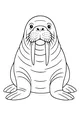 Free Walrus Coloring Page - Big Tusks and Whiskery Face (Printable PDF)