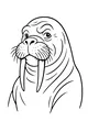 Free Walrus Coloring Page - Friendly Cartoon With Long Tusks (Printable PDF)