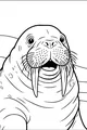 Free Walrus Coloring Page - Whiskered Giant by the Water (Printable PDF)