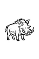 Free Warthog Coloring Page - Funny Cartoon Warthog with Spiky Hair (Printable PDF)