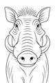 Free Warthog Coloring Page - Funny Tusky Face Close-Up (Printable PDF)