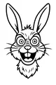 Free Rabbit Coloring Page - Funny Bunny Face With Surprised Eyes (Printable PDF)