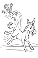 Free Donkey Coloring Page - Funny Bucking Ranch Scene (Printable PDF)