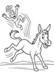 Free Donkey Coloring Page - Funny Bucking Cowboy Scene (Printable PDF)
