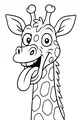 Free Giraffe Coloring Page - Goofy Cartoon With Silly Face (Printable PDF)