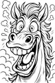 Free Horse Coloring Page - Silly Cartoon Barnyard Horse Face (Printable PDF)