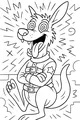 Free Kangaroo Coloring Page - Funny Sheriff with Swirly Eyes (Printable PDF)