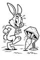 Free Rabbit Coloring Page - Cartoon Bunny With Springy Carrot (Printable PDF)
