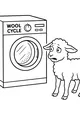 Free Sheep Coloring Page - Worried Wooly Friend at the Washing Machine (Printable PDF)