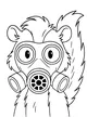 Free Skunk Coloring Page - Cute Cartoon Skunk With Gas Mask (Printable PDF)