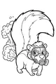 Free Skunk Coloring Page - Cartoon Skunk in Gas Mask with Silly Smoke (Printable PDF)