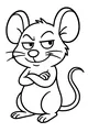 Free Mouse Coloring Page - Mischievous Cartoon Mouse With Crossed Arms (Printable PDF)